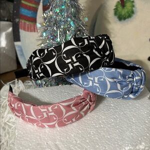 Elegant Black, Pink, and Blue Patterned Headbands